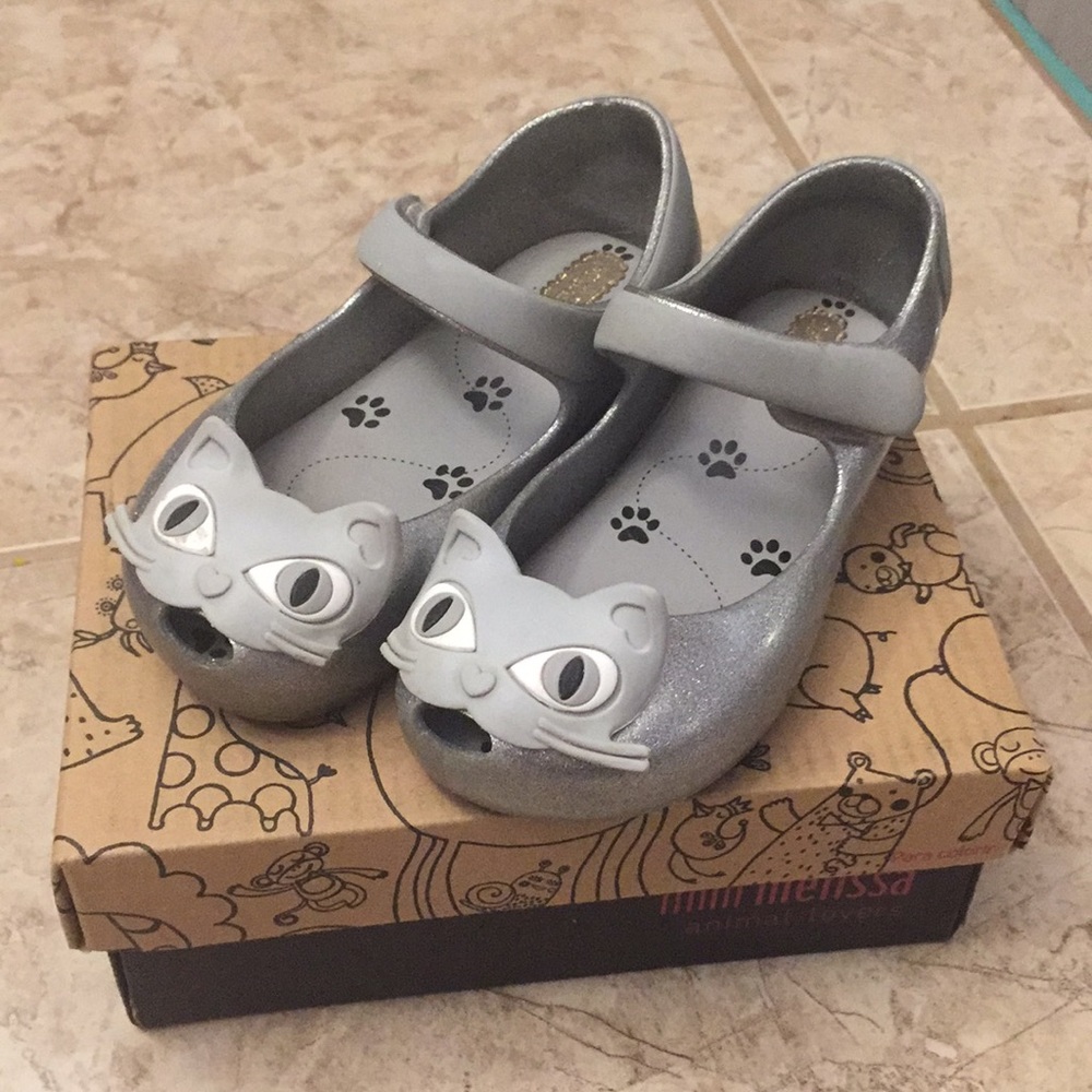 Mini Melissa Ultragirl Cats Silver Glitter Sparkle